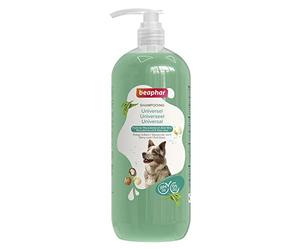 BEAPHAR - Shampooing Essentiel Universel pour Chien - Extra-Doux - Pelage Brillant - Contient de l'huile de Macadamia et de l'Aloe Vera - sans parabène ni Silicone - pH Neutre - Produit Vegan - 1L