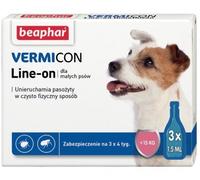 BEAPHAR Vermicon Line-On Dog S Gouttes de prévention contre les puces et les tiques pour petits chiens 3x1,5 ml
