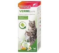 BEAPHAR - VERMIPURE - Solution liquide pour Chaton et Chat - Ingrédients actifs 100% naturels - Ail, camomille, thym - Spécial hygiène digestive - Odeur dissuasive contre les parasites internes- 50 ml