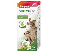 BEAPHAR - VERMIPURE - Solution liquide pour Chiot et Chien - Ingrédients actifs 100% naturels - Ail, camomille, thym - Spécial hygiène digestive - Odeur dissuasive contre les parasites internes- 50 ml