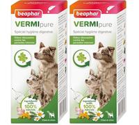 BEAPHAR - VERMIPURE - Solution liquide pour Chiot et Chien - Ingrédients actifs 100% naturels - Ail, camomille, thym - Spécial hygiène digestive - Odeur dissuasive contre les parasites internes- 50 ml