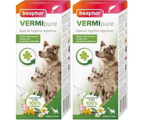 BEAPHAR - VERMIPURE - Solution liquide pour Chiot et Chien - Ingrédients actifs 100% naturels - Ail, camomille, thym - Spécial hygiène digestive - Odeur dissuasive contre les parasites internes- 50 ml