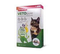 BEAPHAR - VETOPURE - Collier Répulsif Antiparasitaire pour Chat et Chaton - Collier Beige de 35cm