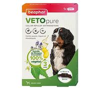 BEAPHAR - VETOPURE - Collier répulsif antiparasitaire pour Grand Chien - Aux extraits de Margosa & de Lavandin - Contre Les puces, tiques et moustiques - Protection 3 Mois - Collier Marron de 65cm