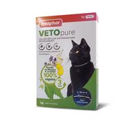 BEAPHAR - VETOPURE - Collier répulsif antiparasitaire réflechissant pour Chat et Chaton - Noir de 35cm