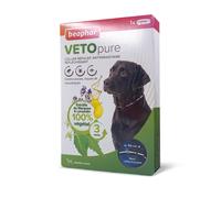 Beaphar - Vetopure - Collier Répulsif Antiparasitaire Réfléchissant pour Grand Chien - Collier Noir 65cm