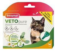 Beaphar Vetopure pipettes répulsives pour chat – Extraits d'eucalyptus, 3 mois – 6 unités