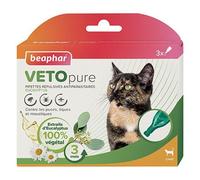BEAPHAR - VETOPURE - Pipettes répulsives antiparasitaires pour Chat - Aux extraits d'Eucalyptus - Contre Les puces, tiques et moustiques - Protection 3 Mois - 3 pipettes