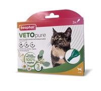 BEAPHAR - VETOPURE - Pipettes répulsives antiparasitaires pour Chat - 3 pipettes