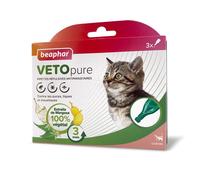 BEAPHAR - VETOPURE - Pipettes répulsives antiparasitaires pour Chaton - Extraits de Margosa - 3 pipettes