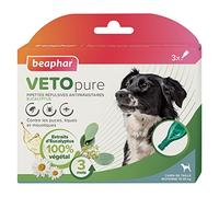 BEAPHAR - VETOPURE - Pipettes répulsives antiparasitaires pour Chien Moyen (15-30 kg) - Aux extraits d'Eucalyptus et Pyrèthre - Contre Les puces, tiques et moustiques - Protection 3 Mois - 3 pipettes