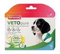 BEAPHAR - VETOPURE - Pipettes répulsives antiparasitaires pour chiot - Aux extraits de Margosa & Pyrèthre - Contre les puces, tiques et moustiques - Protection 3 mois - Facile à appliquer - 3 pipettes