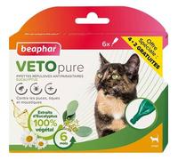 Beaphar VETOpure Pipettes Répulsives Chat | Huile d’Eucalyptus Naturel | 6 Pipettes
