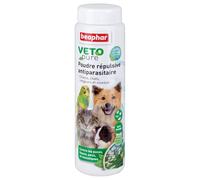 BEAPHAR - VETOPURE - Poudre répulsive antiparasitaire pour chien, chat, rongeur et oiseau - Extraits de Margosa et de Pyrèthre - Contre les puces, tiques et moustiques - Pratique et sans rinçage - 60g