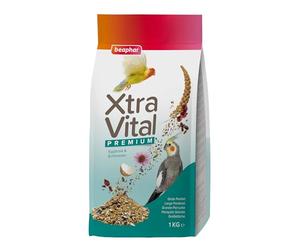 BEAPHAR - XTRAVITAL - Alimentation Premium pour Grandes Perruches - Contient Fruits, graines et patée aux œufs - Renforce Le système immunitaire - Procure vitalité et maintient en Bonne santé - 1kg
