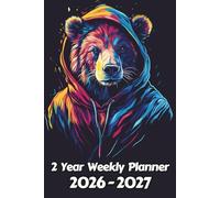Bear 2 Year Weekly Planner: 104 Week Sunday to Saturday Calendar | Gift For People Who Love Forest Animals, Wildlife Lovers | Ideal for Professionals, ... and Busy Individuals | 6 x 9 Inches | v1