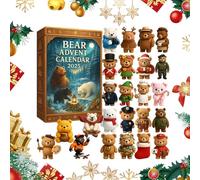 Bear Advent Calendar 2025, 24 Days Countdown Calendar with 2D Acrylic Bear Ornaments, Animal Advent Calendars for Girl Boy Kids Bears Lovers-1PCS