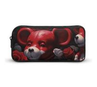 Bear Among The Roses Trousse à crayons de grande capacité, trousse à crayons minimaliste, légère et durable, petite trousse de rangement pour fournitures de bureau