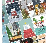 Bear and Bee 50 cartes de Noël populaires différentes mettant en vedette de nombreux ours - avec enveloppes kraft recyclées