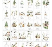 Bear and Bee Lot de 30 Biglietti di Natale en Italiano A6 con Buste Bianche - Biglietti Festivi per Auguri delle Feste