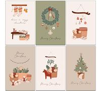 Bear and Bee Lot de 36 cartes de Noël traditionnelles écologiques en papier recyclé, mixtes