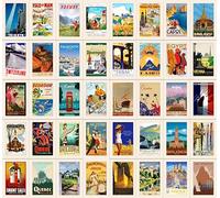 Bear and Bee Lot de 40 cartes postales de voyage anciennes de destinations populaires en Multipack (Set 1)