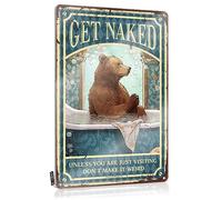 Bear Bath Get Naked Unless You Are Just Visiting Don'T Make It Weird Tin Sign Small Decor Items Retro Tin Signsfunny Desk Decorgarage Signs for Men (couleur : couleur, taille : 20 x 30 cm)