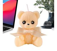 Bear Candle - Scented Natural Wax Decorative Accent | Cute Aesthetic Figurine For Memorial Corner Living Room Desk Table Bookshelf Indoor Party Office Home Decor