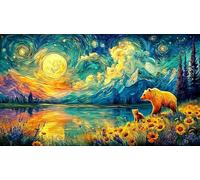 Bear-Catching-Fish-Near-Waterfalls Puzzle 1000 pièces Papier recyclé Extremement Difficile Jeu Stimulant pour Femmes et Hommes à des Fins de Relaxation 70x50/1000 pièces