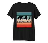Bear Chase Humor Silhouette Funny Message Fat People Body T-Shirt Haut de Gamme