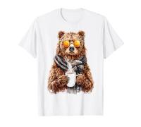 Bear Coffee Lunettes de Soleil Motif Animal T-Shirt