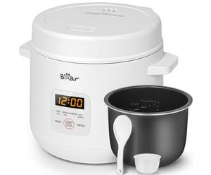 Bear Cuiseur à riz 2 tasses non cuit, multifonction, 300 W, avec fonction de maintien au chaud, fonction préréglée, mini cuiseur électrique, blanc