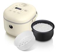 Bear Cuiseur à riz 3,5 tasses (non cuit) avec cuiseur vapeur, Multifonctionnel 350W Electric Mini Rice Cooker，6 fonctions de cuisson du riz pour 2-4 personnes