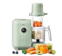 Bear Cuiseur vapeur 6 en 1 avec mixeur Premium pour bébé, vapeur, mélange automatique, chauffage du lait, désinfection, fonction autonettoyante, fonction de nettoyage automatique, sans BPA