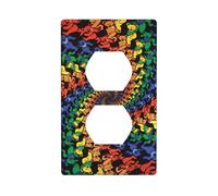 Bear Dancing Tie Dye Print Duplex Appareil Receptacle Plaque murale Interrupteur électrique Couvercle de prise
