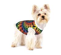 Bear Dancing Tie Dye T-shirt sans manches en coton pour chien Gilet pour animal domestique T-shirt léger imprimé pour petit