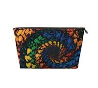 Bear Dancing Trousse de toilette avec imprimé tie-dye - Sac de rangement de maquillage de voyage, sacs cosmétiques, sacs de maquillage en cuir PU imperméable et léger pour filles, femmes et hommes, 3D