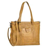 Bear Design CL36739 Sac à main en cuir pour femme - Sac à main - Jaune moutarde - Ocre - 34 x 27 cm, jaune, M