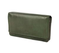 Bear Design Emma CL 782 Portefeuille pour femme en cuir vert Grand porte-monnaie avec emplacements pour cartes et compartiment à monnaie