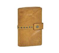 Bear Design Portefeuille en cuir pour femme - 10 x 15 cm - Motif vache lavato - Jaune