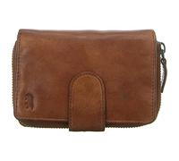 Bear Design Portefeuille en cuir pour femme - Avec 10 compartiments pour cartes - Cognac, marron