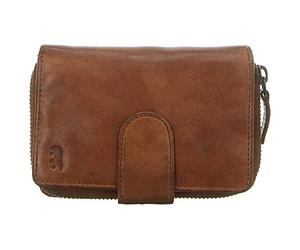 Bear Design Portefeuille en cuir pour femme - Avec 10 compartiments pour cartes - Cognac, marron