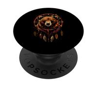 Bear Dreamcatcher Native American Indian Feathers Arts PopSockets PopGrip Adhésif