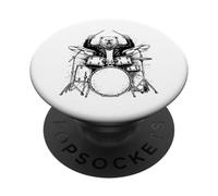 Bear Drummer Rock Wild Animal Jouant de la Batterie PopSockets PopGrip Adhésif