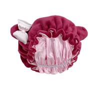 Bear Ear Sleeping Cap - Satin Interior - Pink Bow Soft Hair Bonnet Style | Women Night Sleep Head Wrap Caps Women Girls Home Travel Office Shower Skin Care Makeup Night
