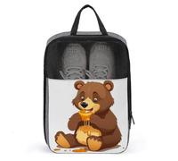 Bear Eating Sac à chaussures de voyage étanche avec fermeture éclair et poignée Sac à chaussures de golf Sac à chaussures de golf Sac à crampons de football Taille unique, Style :, Taille unique, Sacs