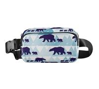 Bear Family Sac banane imperméable pour homme Bleu 20,3 x 13,5 x 5,8 cm, Famille d'ours Bleu, 8 x 5.3 x 2.3 inch, Drôle et mignon