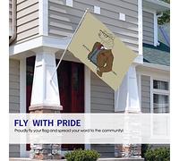 Bear Flag 3x5 FT Cute Animal Bear with Brown Retro Chic Suit Glasses Outdoor Flags Large Welcome Yard Banners Home Garden Yard Lawn Decor