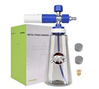 BEAR FORCE Canon à mousse amélioré pour nettoyeur haute pression pour connecteur rapide de 6,35 mm avec buse de pulvérisation réglable à 360°, distributeur de savon à mousse de 1 L avec buse de