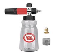 BEAR FORCE Canon à mousse amélioré pour nettoyeur haute pression pour connecteur rapide de 6,35 mm avec buse de pulvérisation réglable à 360°, distributeur de savon à mousse de 1 L avec buse de